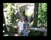 Marion and Shu Fong at a waterfall in Mt. Rainier Natl Park